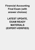 Financial Accounting Final Exam 2026 &ndash; Complete Practice Questions with Answers