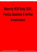 Maternity HESI Study 2025 &ndash; Practice Questions & Verified Answers