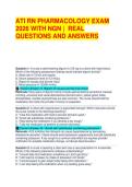ATI RN PHARMACOLOGY EXAM  2026 WITH NGN &vert;  REAL  QUESTIONS AND ANSWERS 