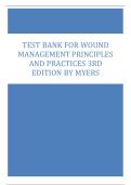 TEST BANK FOR WOUND  MANAGEMENT PRINCIPLES  AND PRACTICES 3RD