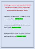 ABSA Surgical Assistant Certification &lpar;SA-C&rpar;2026&sol;2027  Actual Exam Newest With Complete Questions And  Correct Detailed Answers&vert; Latest Version&excl;&excl;