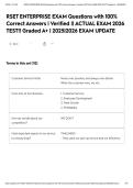 RSET ENTERPRISE EXAM Questions with 100&percnt; Correct Answers &vert; Verified &vert;&vert; ACTUAL EXAM 2026 TEST&excl;&excl; Graded A&plus; &vert; 2025&vert;2026 EXAM UPDATE