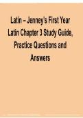 Latin &ndash; Jenney&rsquo;s First Year Latin Chapter 3 Study Guide&comma; Practice Questions & Answers