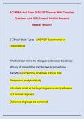 ACVPM Actual Exam 2026&sol;2027 Newest With Complete  Questions And 100&percnt;Correct Detailed Answers&vert;  Newest Version&excl;&excl; 