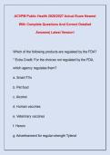 ACVPM Public Health 2026&sol;2027 Actual Exam Newest  With Complete Questions And Correct Detailed  Answers&vert; Latest Version&excl;