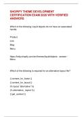 SHOPIFY THEME DEVELOPMENT  CERTIFICATION EXAM 2026 WITH VERIFIED  ANSWERS