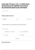 LSUS MBA 776 Exam 1 &lpar;Ch&period; 1-4&rpar; 2026 EXAM QUESTIONS AND VERIFIED SOLUTIONS &vert;ELABORATED &DETAILED ANSWERS&excl;&excl;