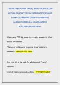 FISDAP OPERATIONS EXAM &vert;&vert; MOST RECENT EXAM  ACTUAL COMPLETE REAL EXAM QUESTIONS AND  CORRECT ANSWERS &lpar;VERIFIED ANSWERS&rpar;  ALREADY GRADED A&plus; &vert; GUARANTEED  SUCCESS&excl;&excl;&vert;BRAND NEW&excl;&excl; 