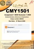 CMY1501 Assignment 1 &lpar;COMPLETE ANSWERS&rpar; Semester 1 2026 - DUE 27 March 2026