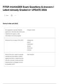 FITSP-MANAGER Exam Questions & Answers &vert; Latest Already Graded A&plus; UPDATE 2026
