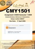 CMY1501 Assignment 2 &lpar;COMPLETE ANSWERS&rpar; Semester 1 2026 - DUE 17 April 2026