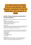 ALF CORE TRAINING FLORIDA ACTUAL EXAM 2026&sol;2027 &vert; AHCA Standards &vert; Comprehensive Practice Test &vert; Verified Q&A &vert; Pass Guaranteed - A&plus; Graded