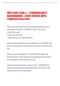WGU D489 TASK 1 &vert; CYBERSECURITY MANAGEMENT &vert; 2026 UPDATE WITH COMPLETE SOLUTION