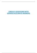 CWEA E1 QUESTIONS WITH VERIFIED ACCURATE ANSWERS