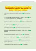 Aromatherapy and Acupressure written Exam  Comprehensive Questions and  Answers &vert; A&plus;  Graded  &vert; With Expert Solutions