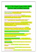WGU C785 Final Exam With 100&percnt; Correct and verified Answers