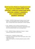 North Carolina Medicare Supplement and  Long Term Care EXAM STUDY GUIDE  2026&sol;2027 COMPLETE QUESTIONS WITH  VERIFIED CORRECT ANSWERS &vert;&vert;  100&percnt; GUARANTEED PASS  <NEWEST VERSION> 