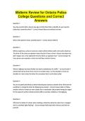Midterm Review for Ontario Police College Questions and Correct Answers