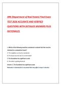 DRE &lpar;Department of Real Estate&rpar; Final Exam TEST 2026 ACCURATE AND VERIFIED QUESTIONS WITH DETAILED ANSWERS PLUS RATIONALES 