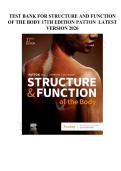 Test Bank - Structure and Function of the Body&comma; 17th Edition &lpar;Patton&comma; 2026&rpar;&comma; Chapter 1-22 &vert; All Chapters