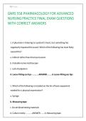 GNRS 558 PHARMACOLOGY FOR ADVANCED NURSING PRACTICE FINAL EXAM QUESTIONS WITH CORRECT ANSWERS 