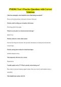 PNH301 Test 1 Practice Questions with Correct Solutions