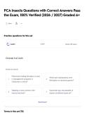 PCA Insects Questions with Correct Answers Pass the Exam&comma; 100&percnt; Verified &lpar;2026 &sol; 2027&rpar; Graded A&plus;