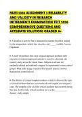 NURS 5366 ASSIGNMENT 3 RELIABILITY AND VALIDITY IN RESEARCH INSTRUMENTS EXAMINATION TEST 2026 COMPREHENSIVE QUESTIONS AND ACCURATE SOLUTIONS GRADED A&plus;