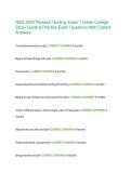 NSG 3600 Pediatric Nursing Exam 1 Galen College Study Guide & Practice Exam Questions With Correct Answers 