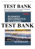 Test Bank for Business Mathematics In Canada 11th Edition By F&period; Ernest Jerome&comma; Tracy Worswick