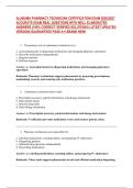 ALABAMA PHARMACY TECHNICIAN CERTIFICATION EXAM 2026&sol;2027  ACCURATE EXAM REAL QUESTIONS WITH WELL ELABORATED ANSWERS &lpar;100&percnt; CORRECT VERIFIED SOLUTIONS&rpar; LATEST UPDATED VERSION&vert; GUARANTEED PASS A&plus;&vert; BRAND NEW&excl; 