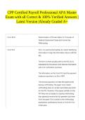 CPP Certified Payroll Professional APA Master Exam with all Correct & 100&percnt; Verified Answers &vert;Latest Version &vert;Already Graded A&plus;