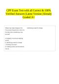 CPP Exam Test with all Correct & 100&percnt; Verified Answers &vert;Latest Version &vert;Already Graded A&plus;