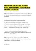 NURS 6630N PSYCHIATRIC NURSING FINAL REVIEW WEEK 11 2026 QUESTIONS ANSWERS GRADED A&plus;