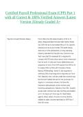 Certified Payroll Professional Exam &lpar;CPP&rpar; Part 1 with all Correct & 100&percnt; Verified Answers &vert;Latest Version &vert;Already Graded A&plus;
