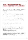 CRST 290 FINAL EXAM STUDY GUIDE QUESTIONS WITH ANSWERS