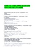 FDSC 415 - FINAL EXAM QUESTIONS WITH VERIFIED ANSWERS