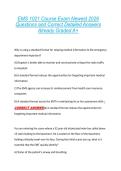 EMS 1021 Course Exam Newest 2026  Questions and Correct Detailed Answers  Already Graded A&plus; 