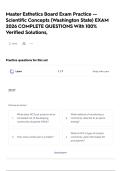 Master Esthetics Board Exam Practice -- Scientific Concepts &lpar;Washington State&rpar; EXAM 2026 COMPLETE QUESTIONS With 100&percnt; Verified Solutions&comma;