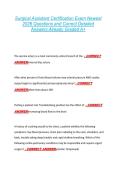 Surgical Assistant Certification Exam Newest  2026 Questions and Correct Detailed  Answers Already Graded A&plus; 