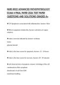 NURS 8022 ADVANCED PATHOPHYSIOLOGY EXAM 4 FINAL PAPER 2026 TEST PAPER QUESTIONS AND SOLUTIONS GRADED A&plus;