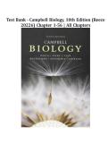 Test Bank - Campbell Biology&comma; 10th Edition &lpar;Reece 2026&rpar; Chapter 1-56 &vert; All Chapters