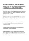 NURS 8022 ADVANCED PATHOPHYSIOLOGY EXAM 6 ACTUAL TEST PAPER 2026 COMPLETE QUESTIONS AND ANSWERS GRADED A&plus;