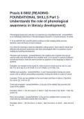 Praxis II-5002 &lpar;READING-FOUNDATIONAL SKILLS Part 1-Understands the role of phonological awareness Questions and Answers