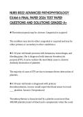 NURS 8022 ADVANCED PATHOPHYSIOLOGY EXAM 6 FINAL PAPER 2026 TEST PAPER QUESTIONS AND SOLUTIONS GRADED A&plus;