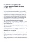 Praxis&reg; Elementary Education&period; Reading and Language Arts &lpar;5002&rpar; Practice Test 2&period; Questions with Correct Answers
