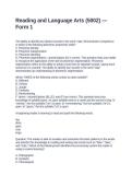 Reading and Language Arts &lpar;5002&rpar; &mdash; Form 1&period; Questions and Answers