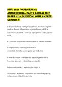 NURS 8024 PHARM EXAM 3 ANTIMICROBIAL PART 2 ACTUAL TEST PAPER 2026 QUESTIONS WITH ANSWERS GRADED A&plus;