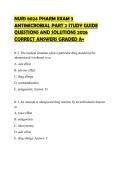 NURS 8024 PHARM EXAM 3 ANTIMICROBIAL PART 2 STUDY GUIDE QUESTIONS AND SOLUTIONS 2026 CORRECT ANSWERS GRADED A&plus;