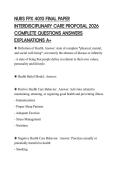 NURS FPX 4010 FINAL PAPER INTERDISCIPLINARY CARE PROPOSAL 2026 COMPLETE QUESTIONS ANSWERS EXPLANATIONS A&plus;